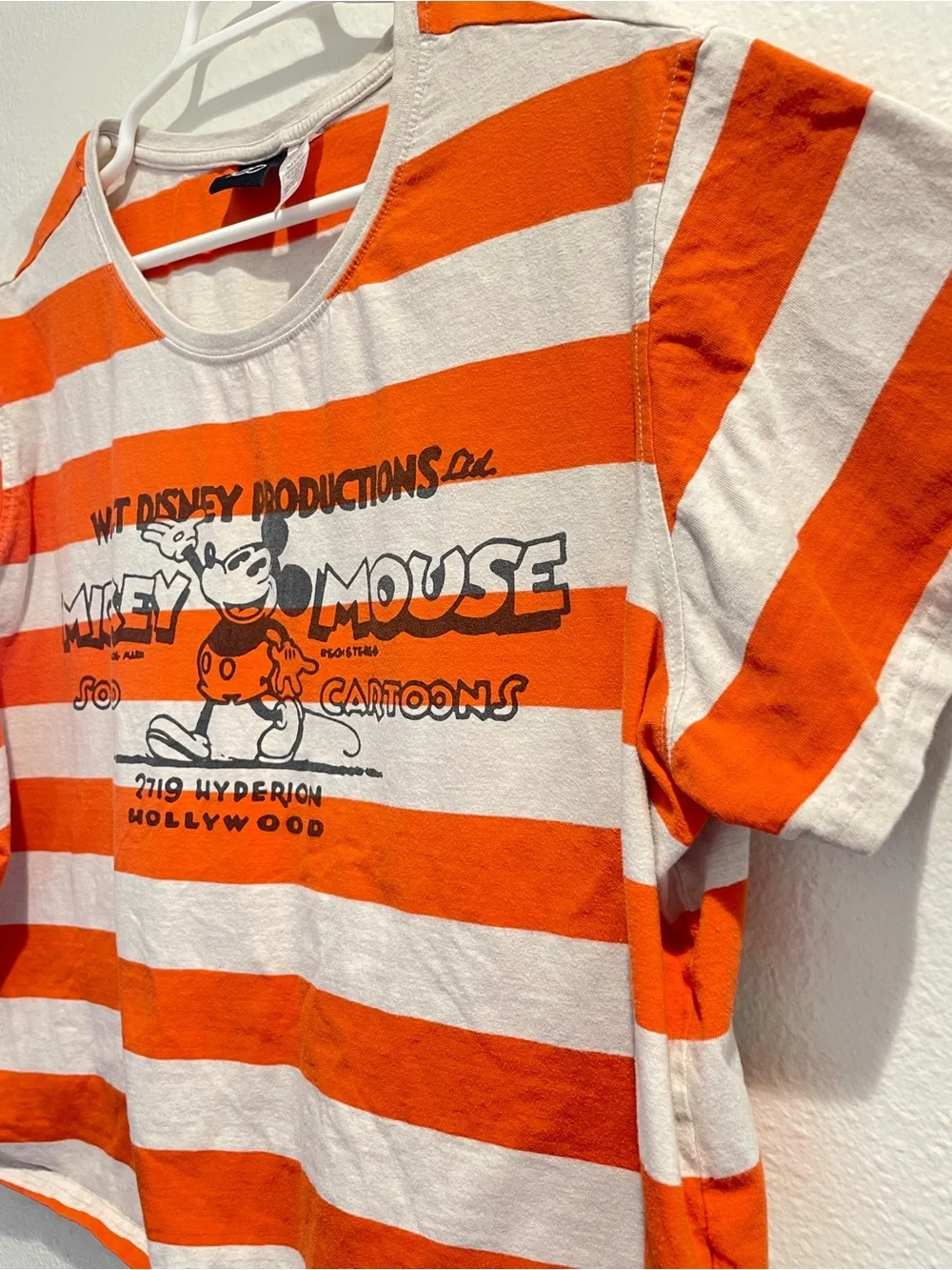 Disney100 Eras Mickey Mouse Hyperion Studio Orange Stripe Tee 3XL